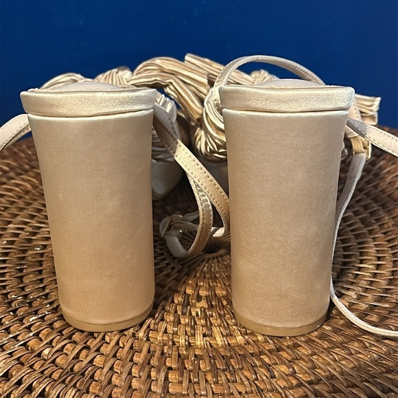 New Women’s VETASTE Pleated Bow Knot Platform Heeled Sandals Size 10 - Picture 5 of 8